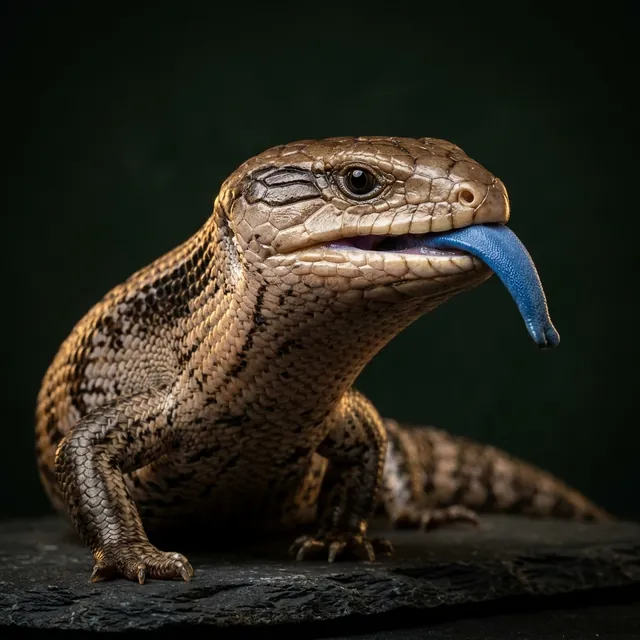Blue tongue skink portrait